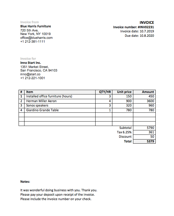 Simple Invoice Template