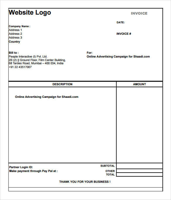 Simple Invoice Template PDF