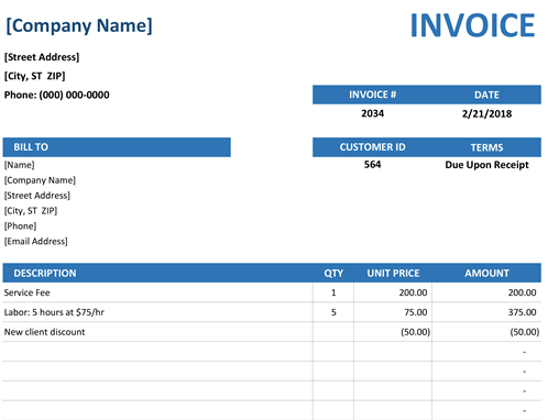 Simple Invoice Template Google Docs