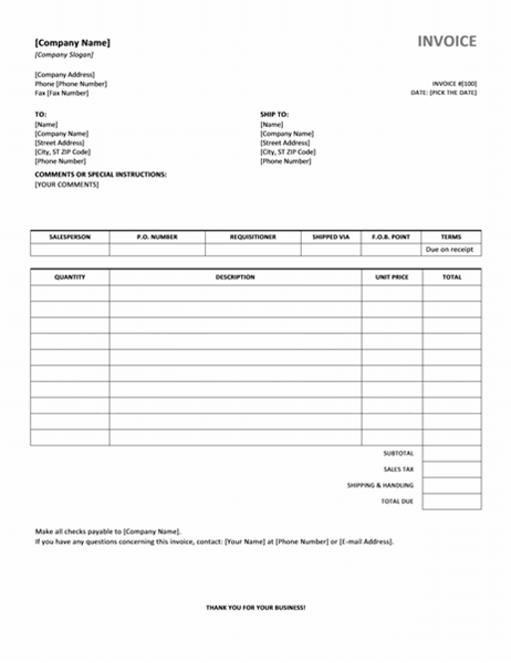Simple Invoice Template Google Sheets
