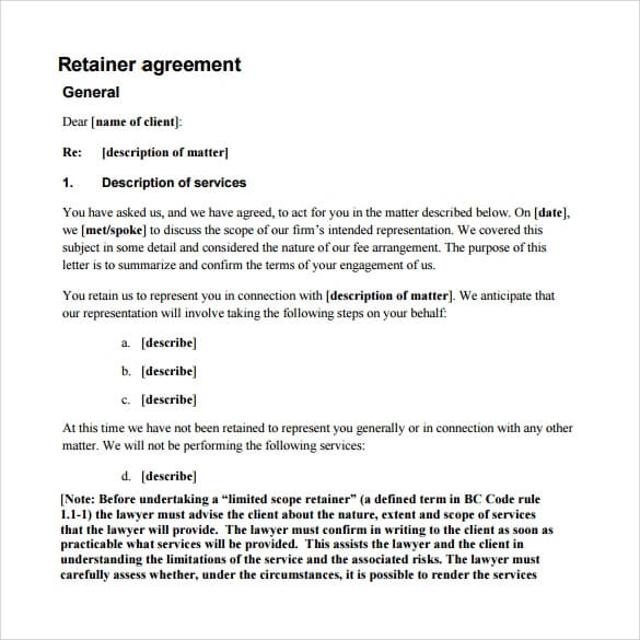 Retainer Proposal Template Sample