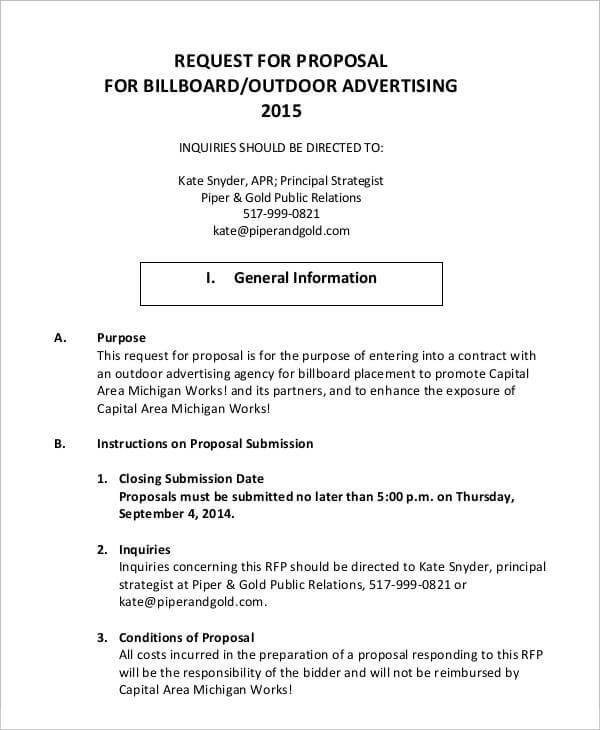 Advertising Proposal Template Sample