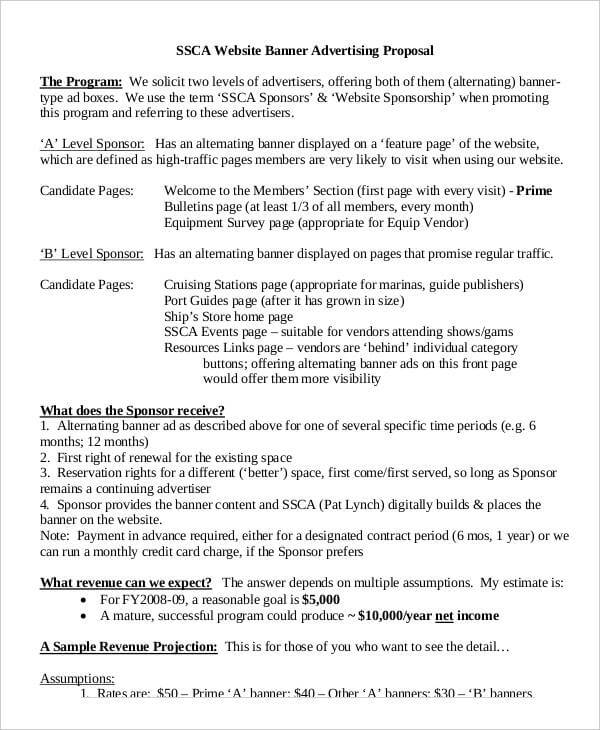 Advertising Proposal Template Example