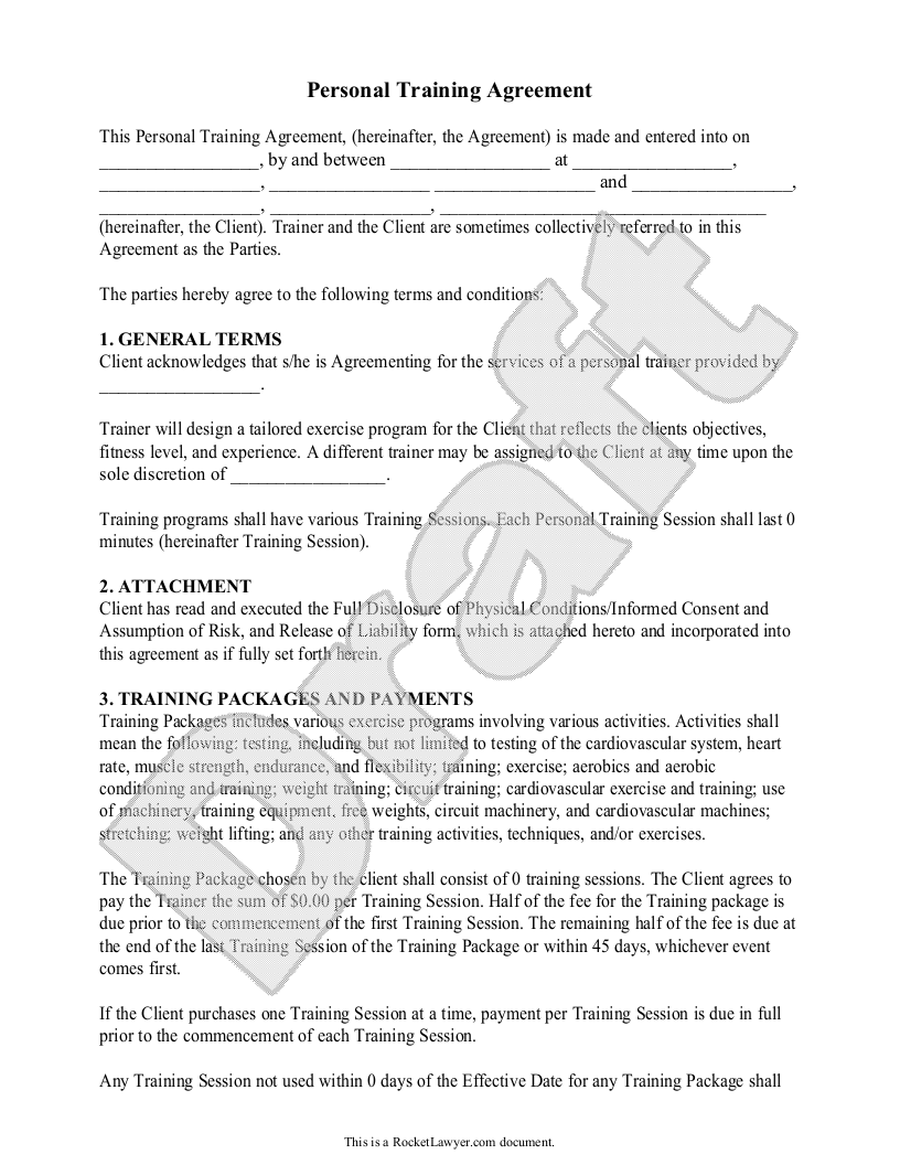 Freelance Trainer Agreement Template Sample