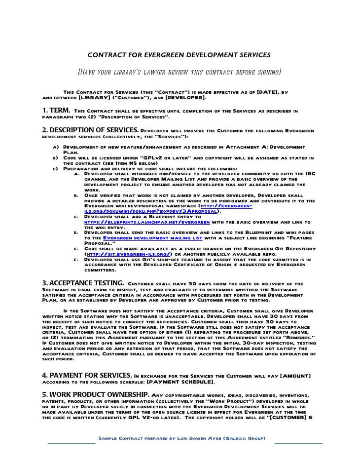 Front End Developer Contract Template
