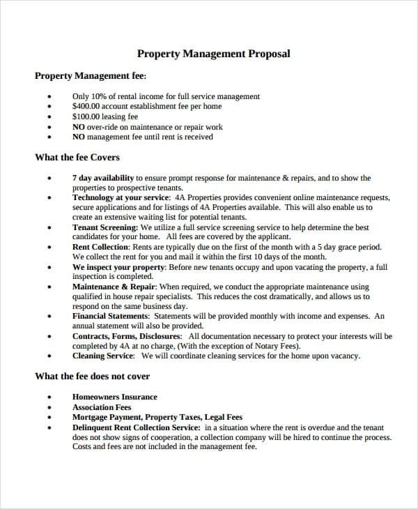 Free Property Management Proposal Template Download Bonsai