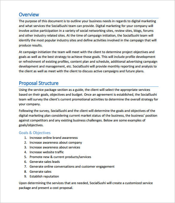 Digital Marketing Agency Proposal Template Sample