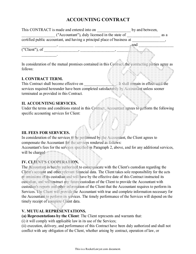 Bookkeeping Service Agreement Template Sample PDF