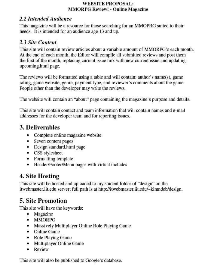 Website Redesign Proposal Template Sample