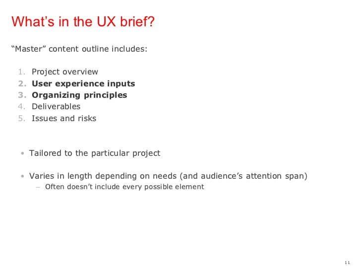 UX Brief Template Sample