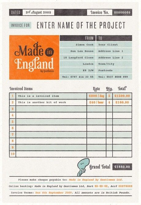 Freelance Graphic Designer Invoice Template