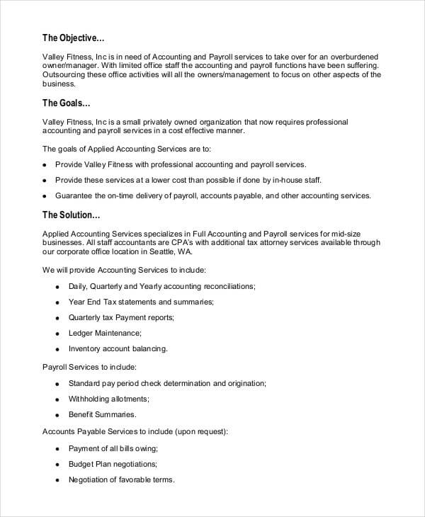 Accounting Services Proposal Template