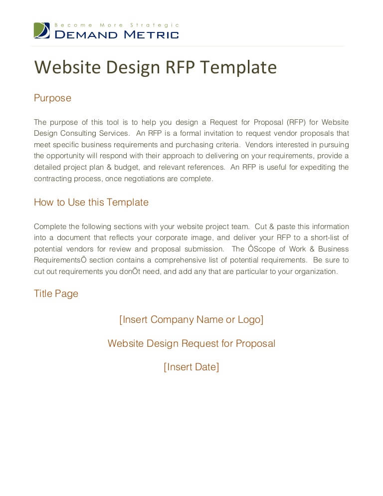 Graphic Design RFP Sample