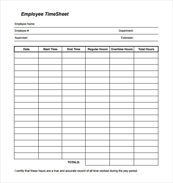 Timesheet Template PDF