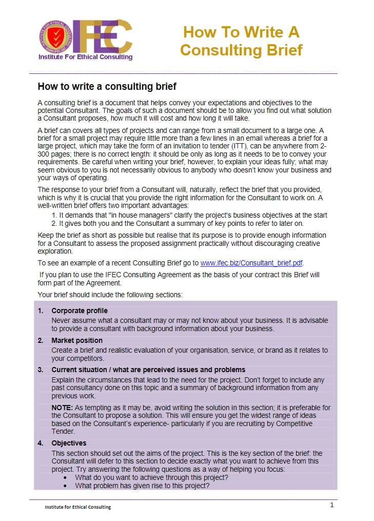 Consulting Brief Template