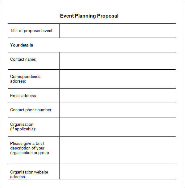 Event Brief Template Sample