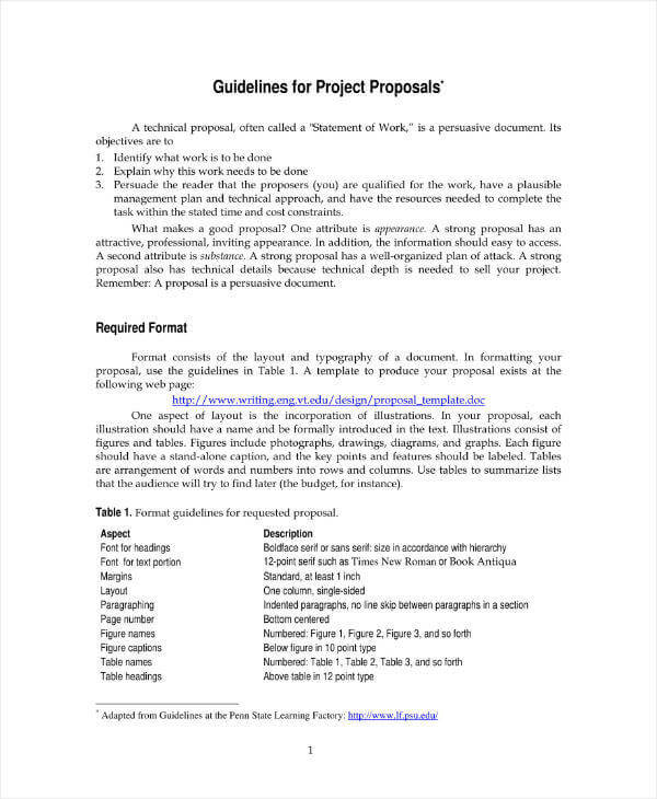 Engineering Design Proposal Template Sample
