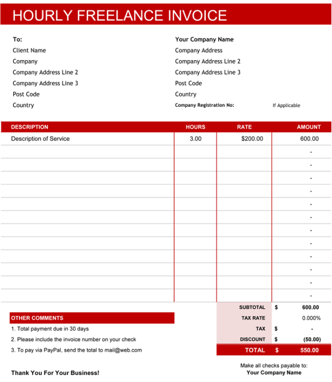 Modern Invoice Template Sample