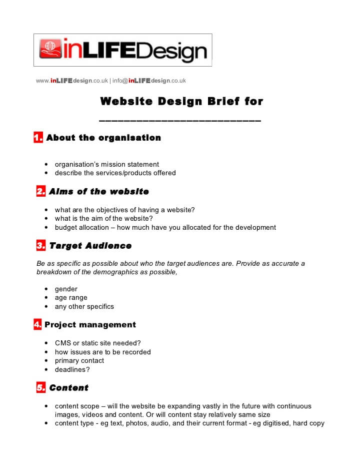 Website Brief Template