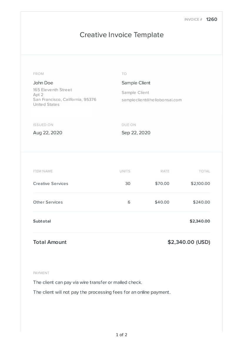 Creative Invoice Template