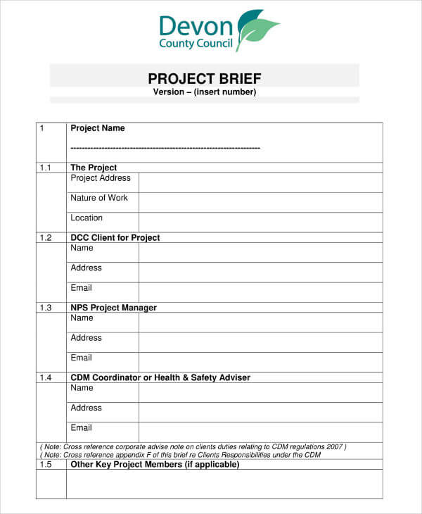 Brief Template Example