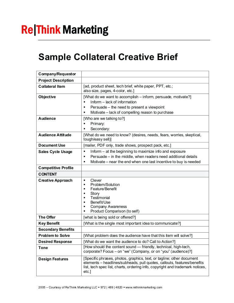 Graphic Design Brief Template Sample