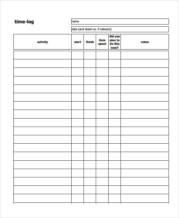 Time Log Template