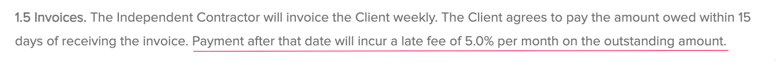 condition around late fees