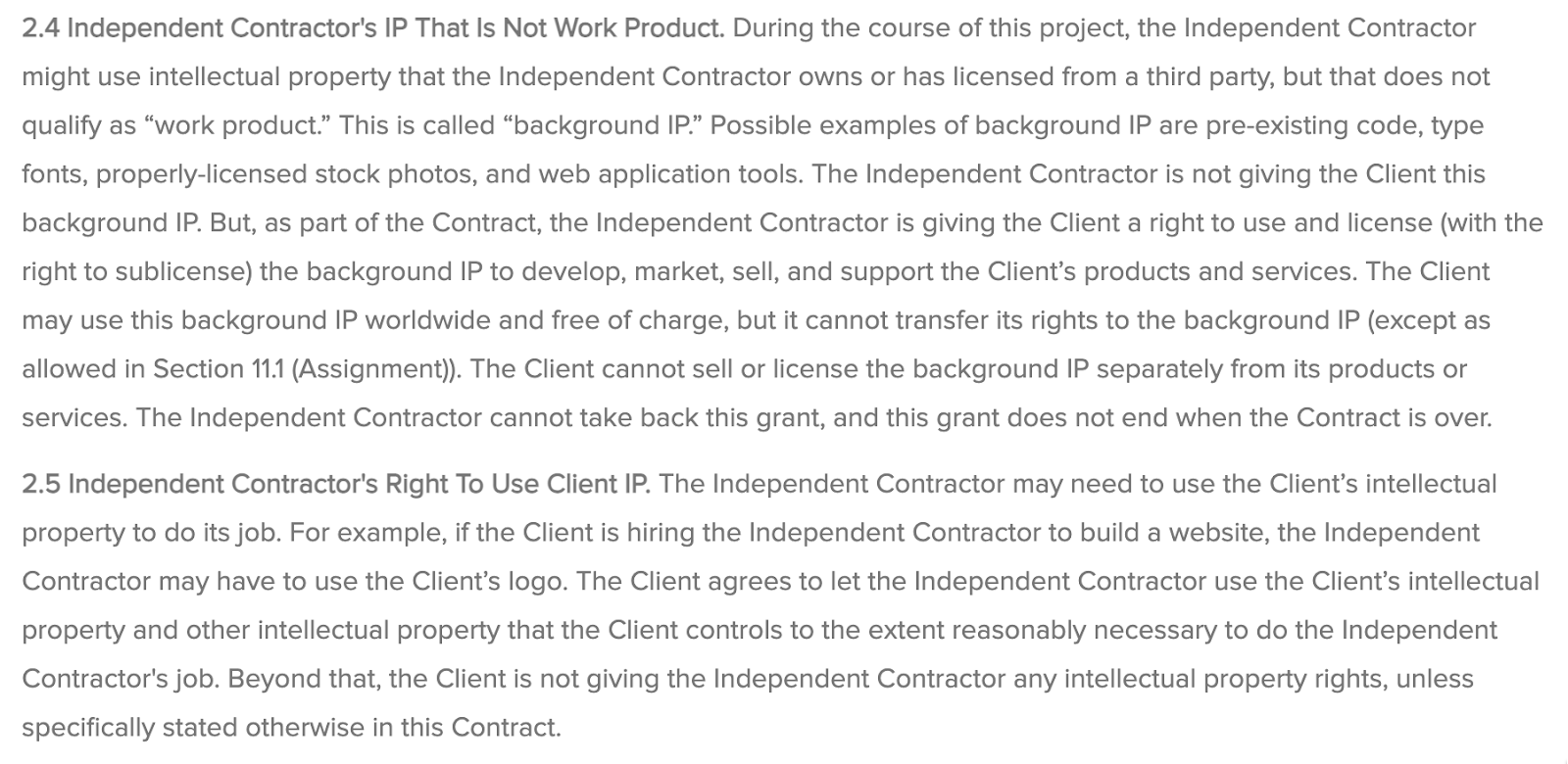 instructions about intellectual property