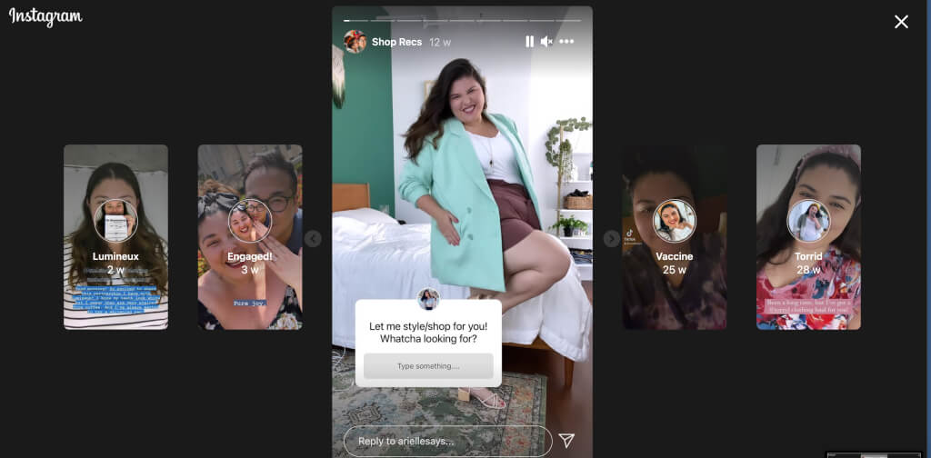 Instagram stories reel
