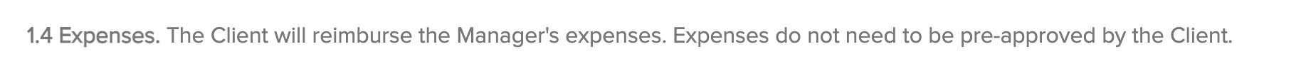 Expenses clause should be included in your project management agreement