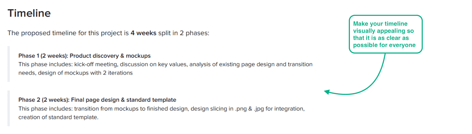 tips on writing a timeline on a design brief