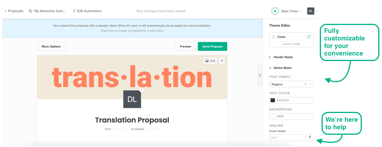 Bonsai's translation proposal template