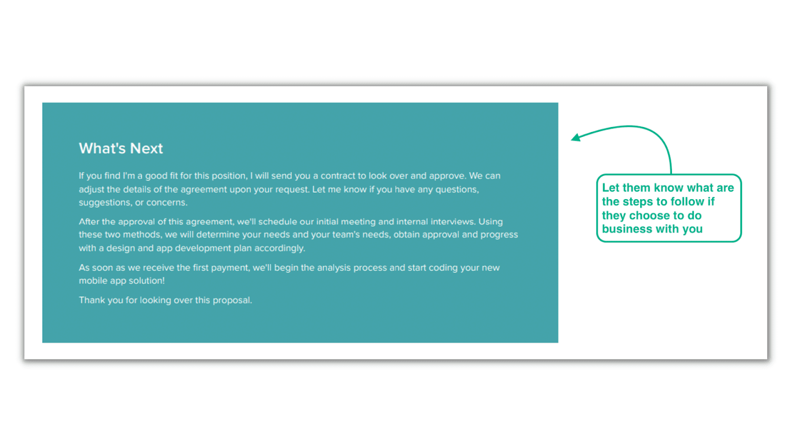 include clear CTAs when writing a proposal