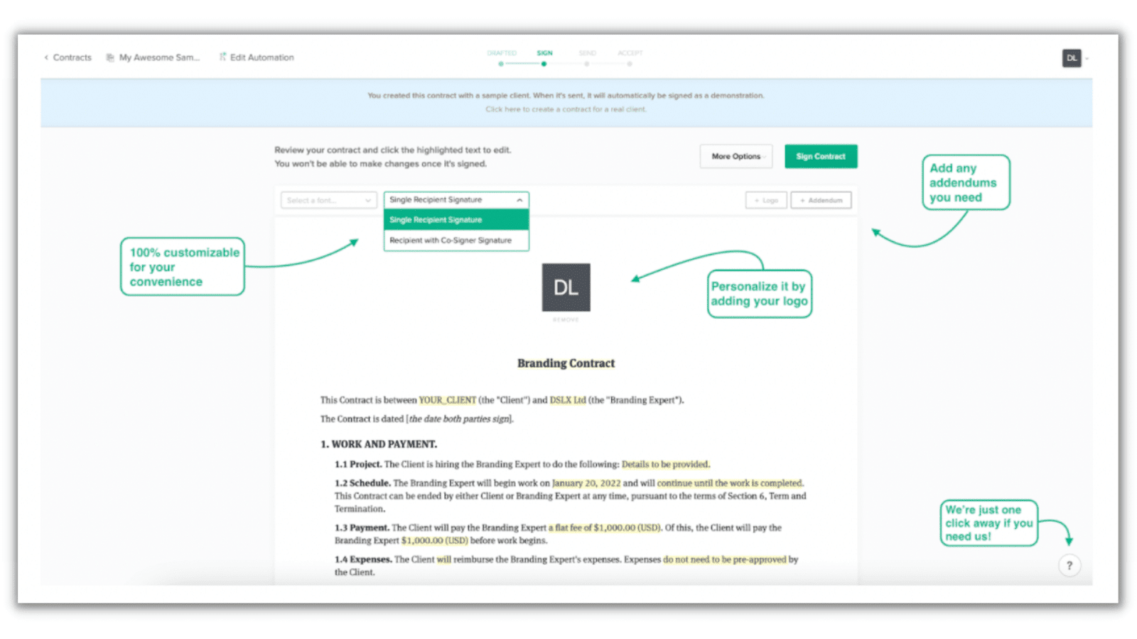 Use Bonsai when creating contracts