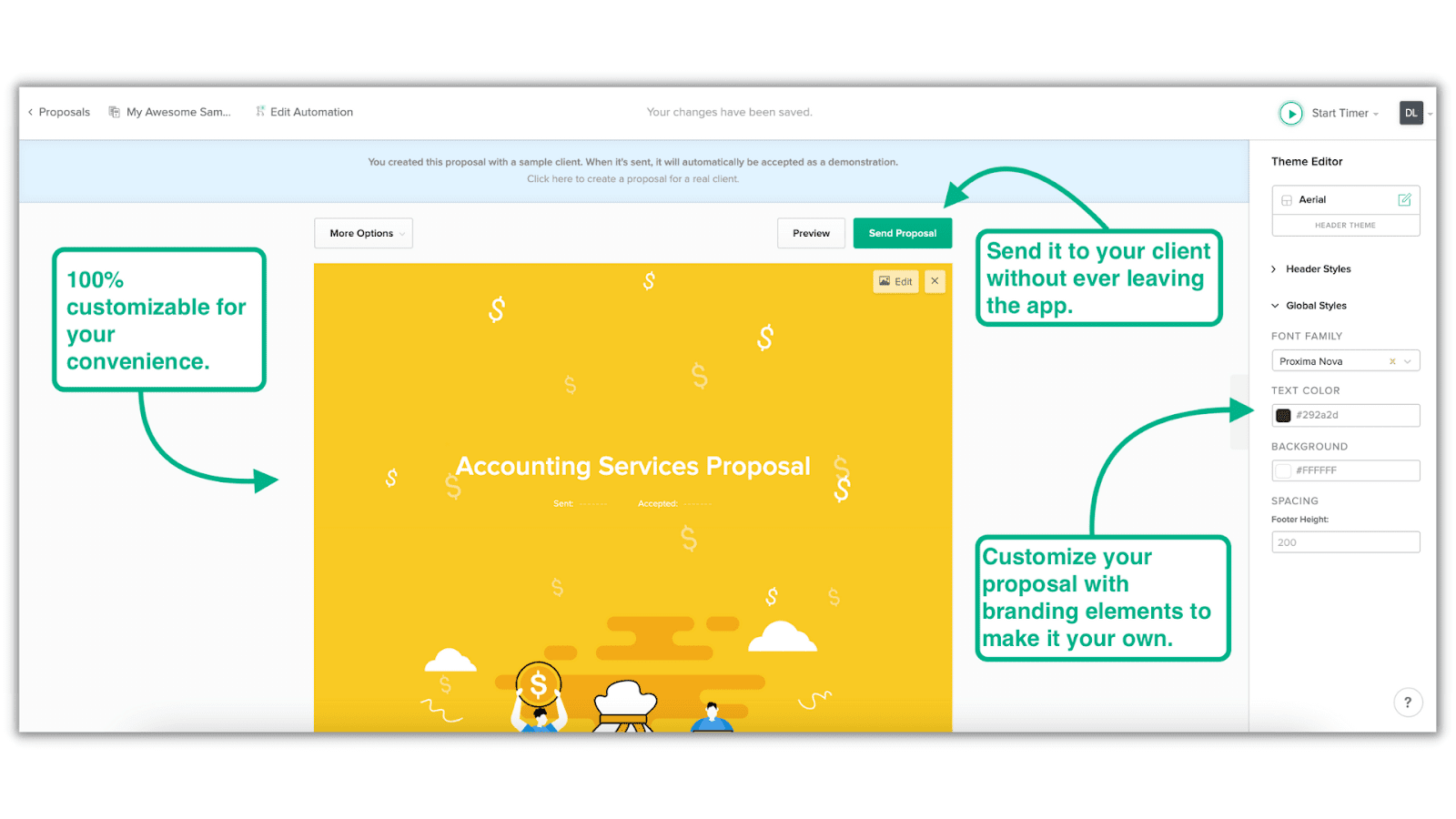 use Bonsai when creating your Accounting Services Proposal