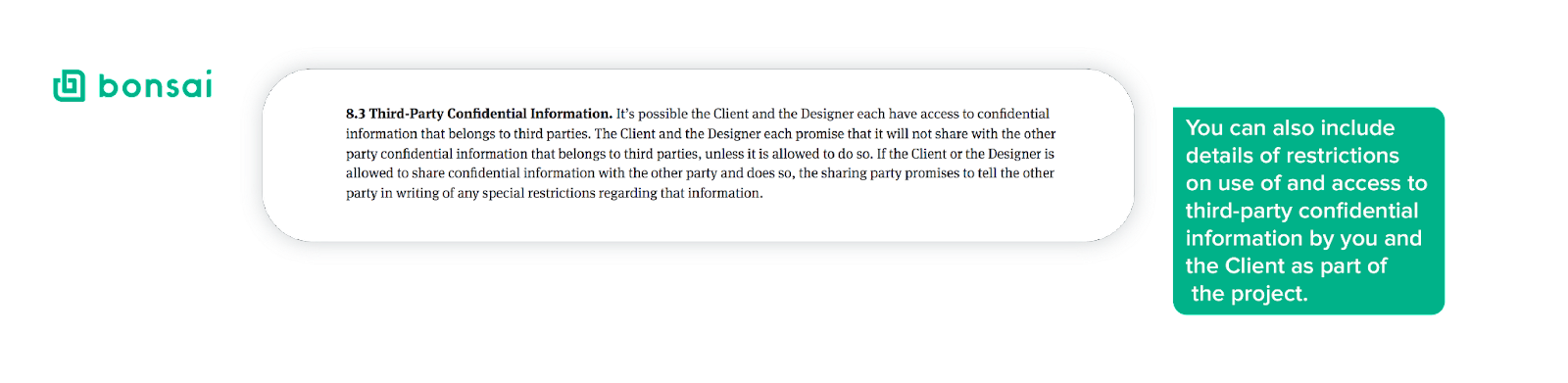 Third party confidential information on graphic design contract