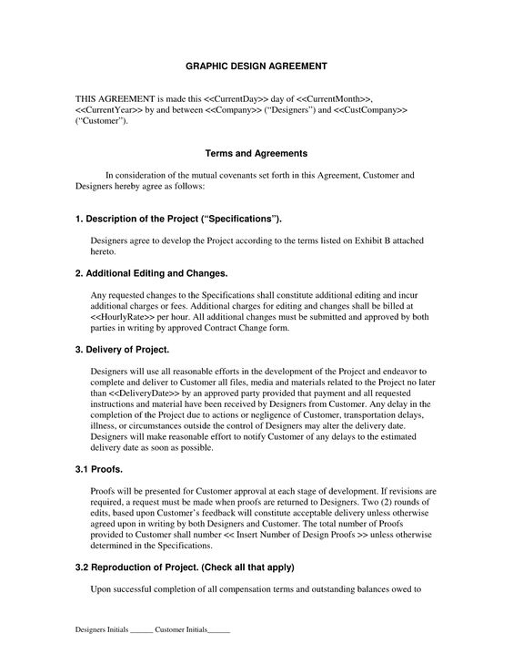 Graphic design contract template sample