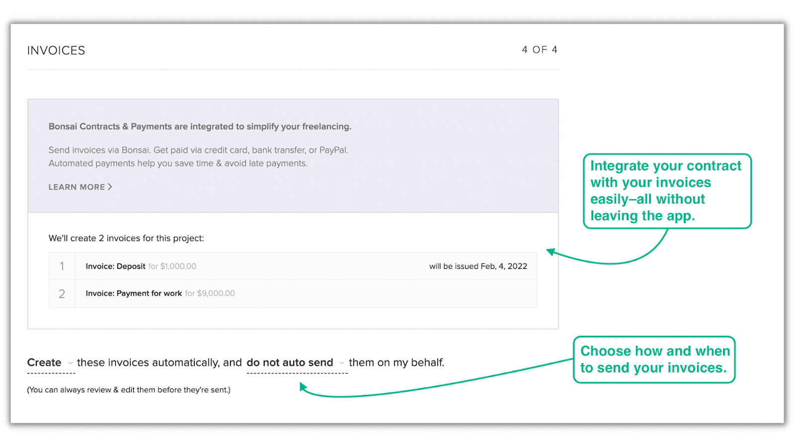 outline your payment terms in your contract