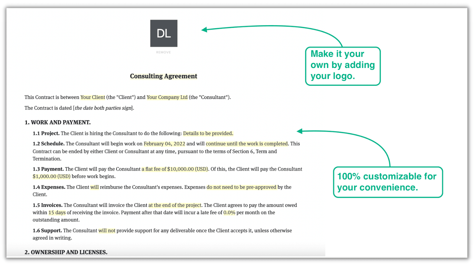 how to customize your consulting agreement