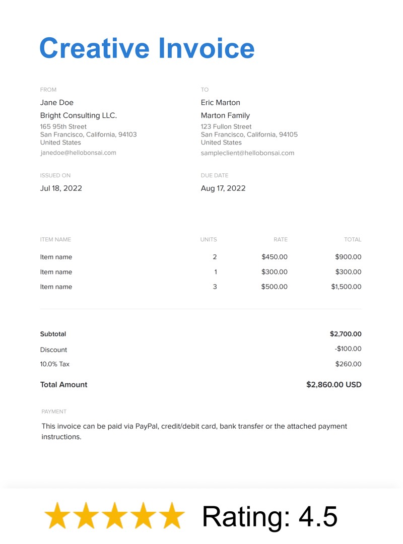 Creative Invoice Template