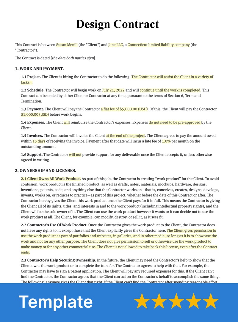 Design Contract Template