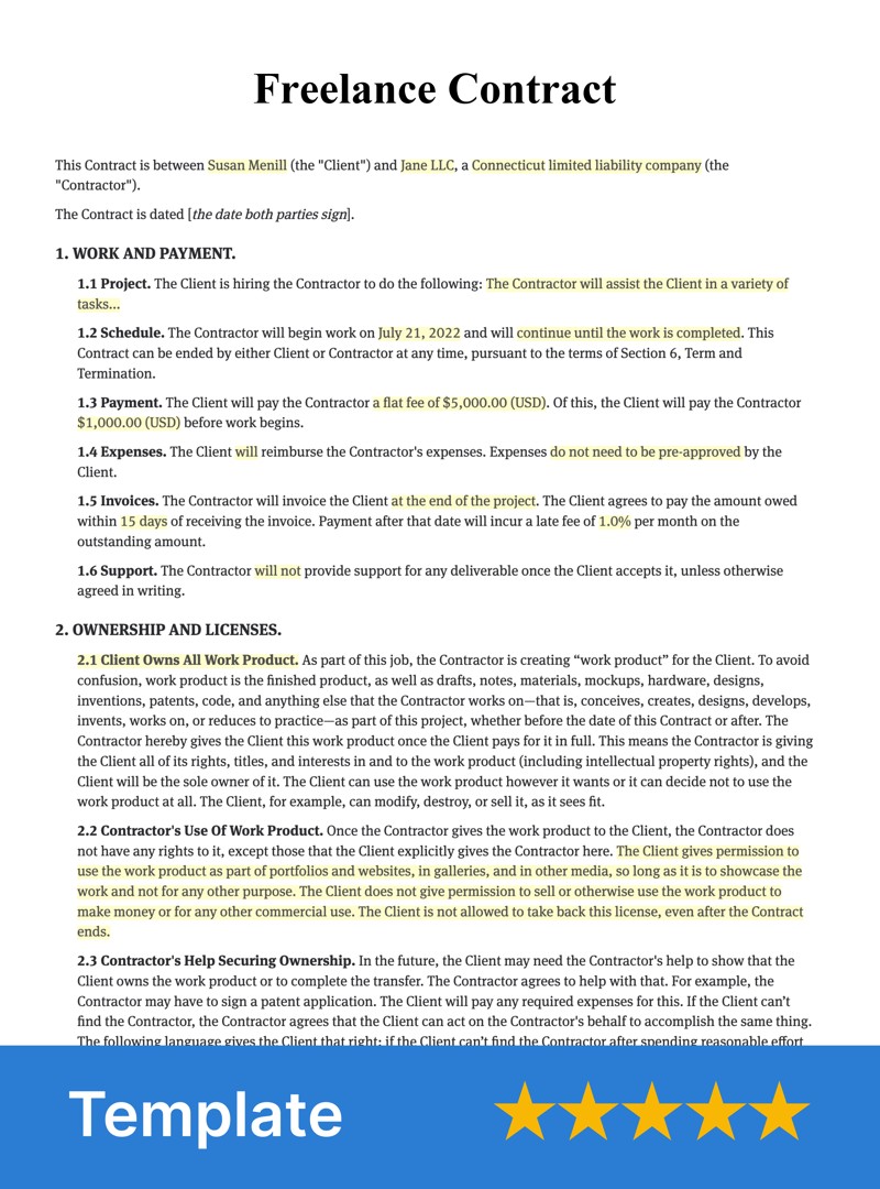 Freelance Contract Template