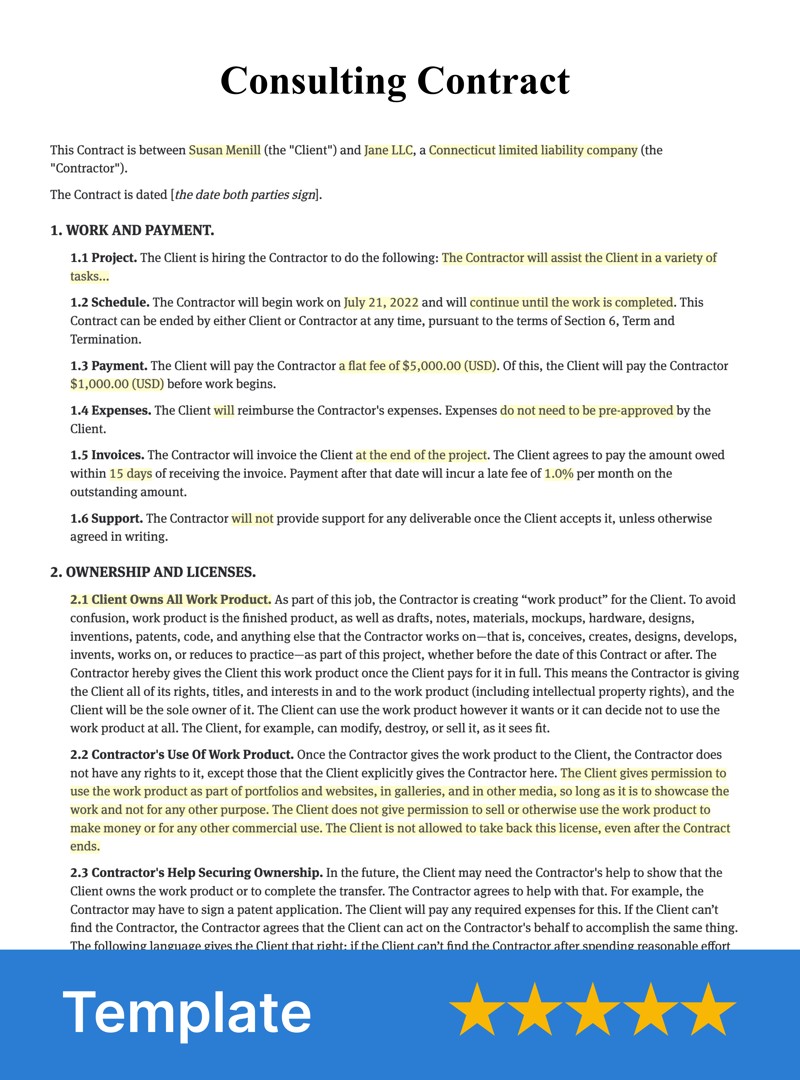 Consulting Contract Template