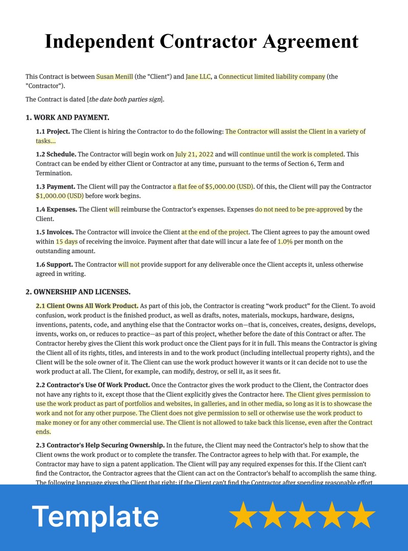 Independent Contractor Agreement Template