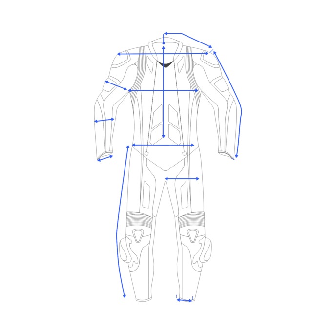 Erstelle deine Motorcycle Suit Größentabelle Sizely