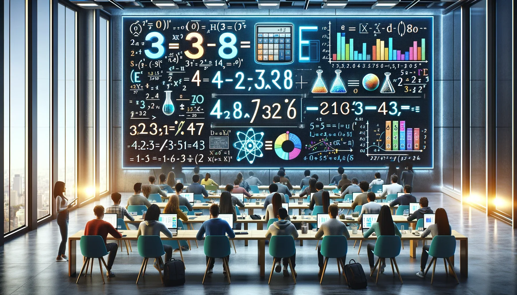 a picture of a classroom doing Scientific Notation Calculations