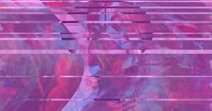 A distorted image with pink tones.