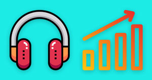 Headphones and a growth chart.