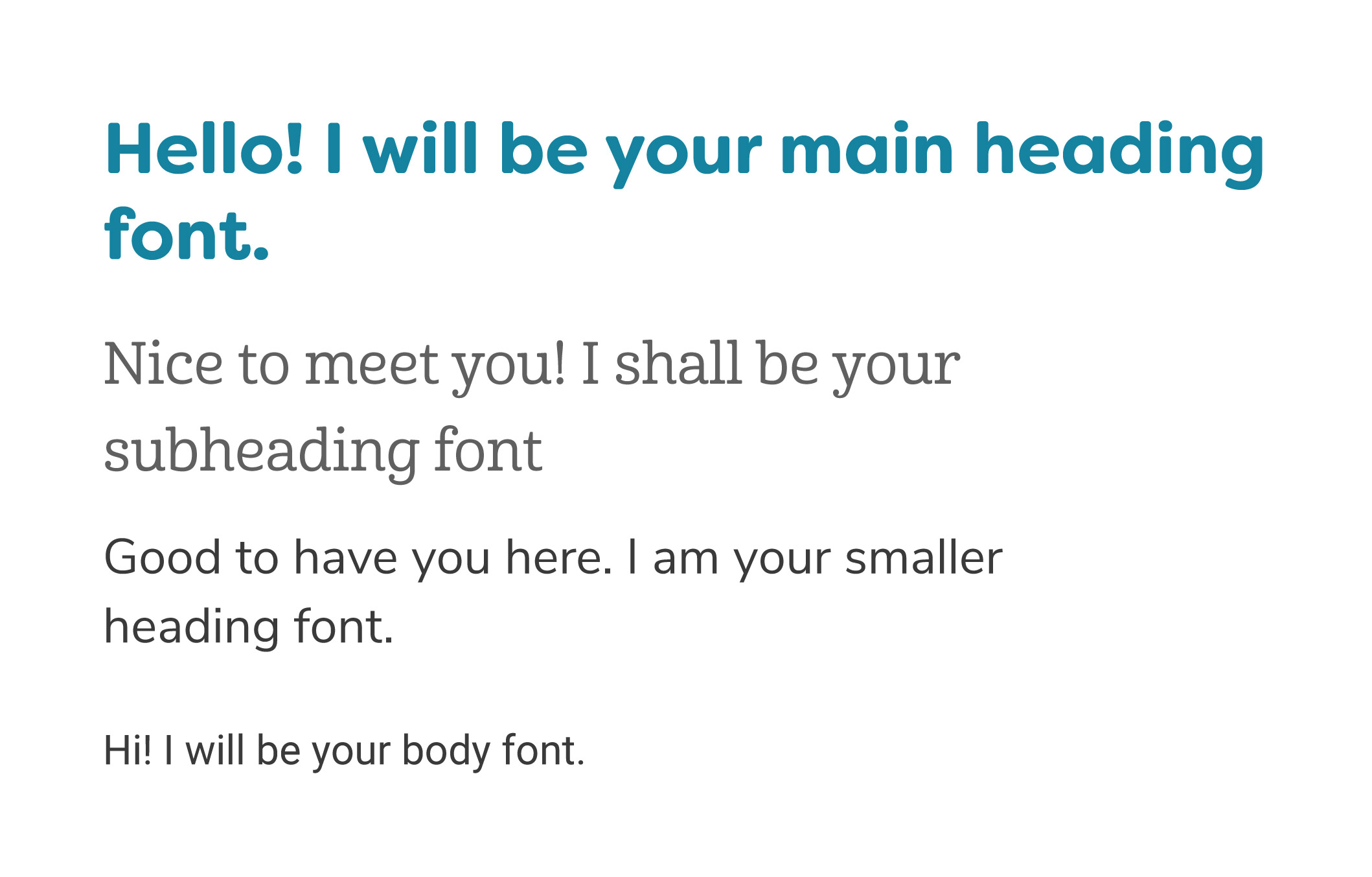 Example of a variety of fonts for different text elements